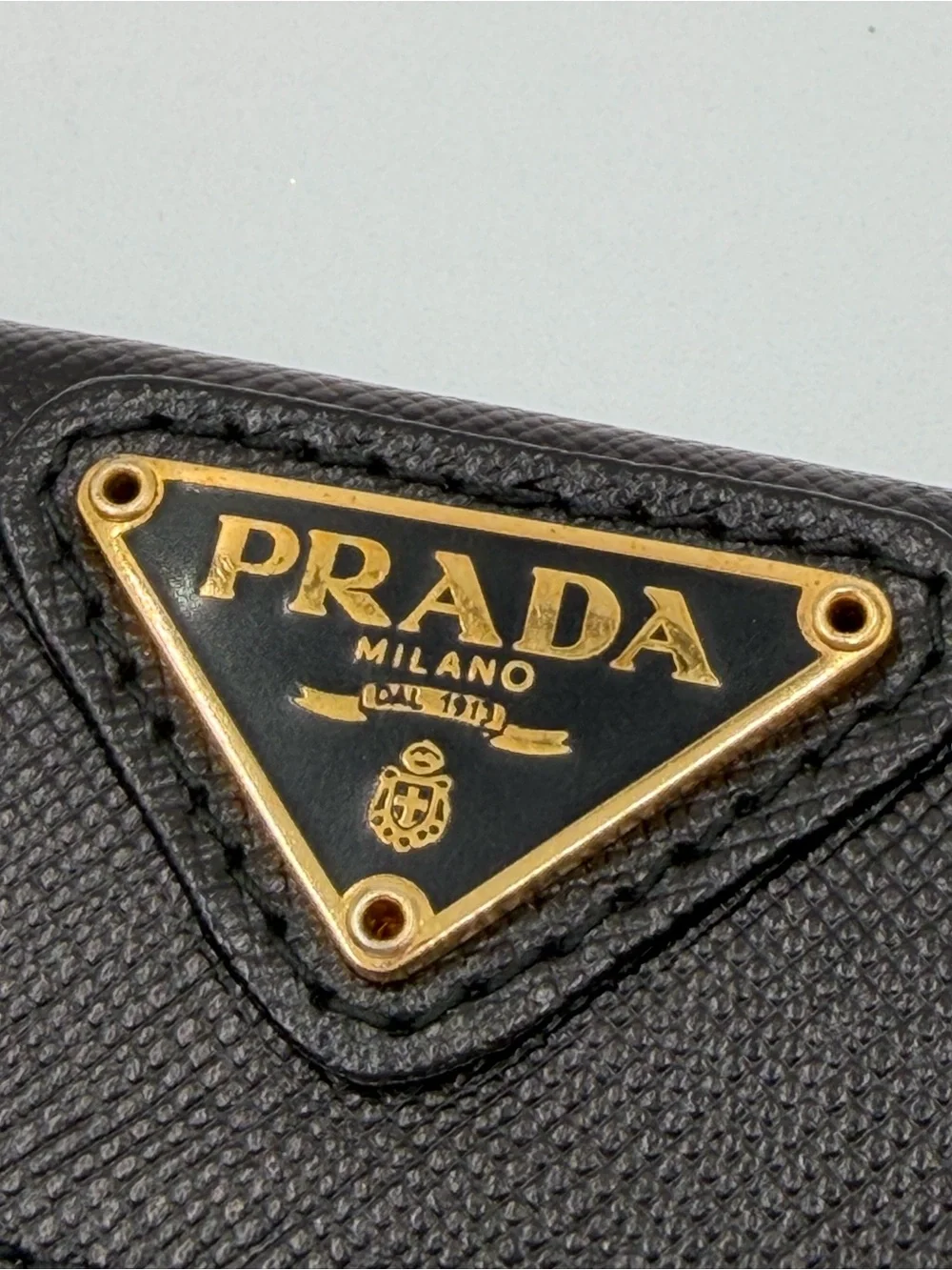 Prada Black Saffiano Leather Compact Wallet with Gold Logo New In Box w/COA - Picture 5 of 14